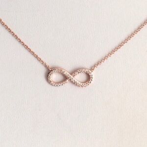 CZ Rose Gold Infinity SMALL Necklace NWOT